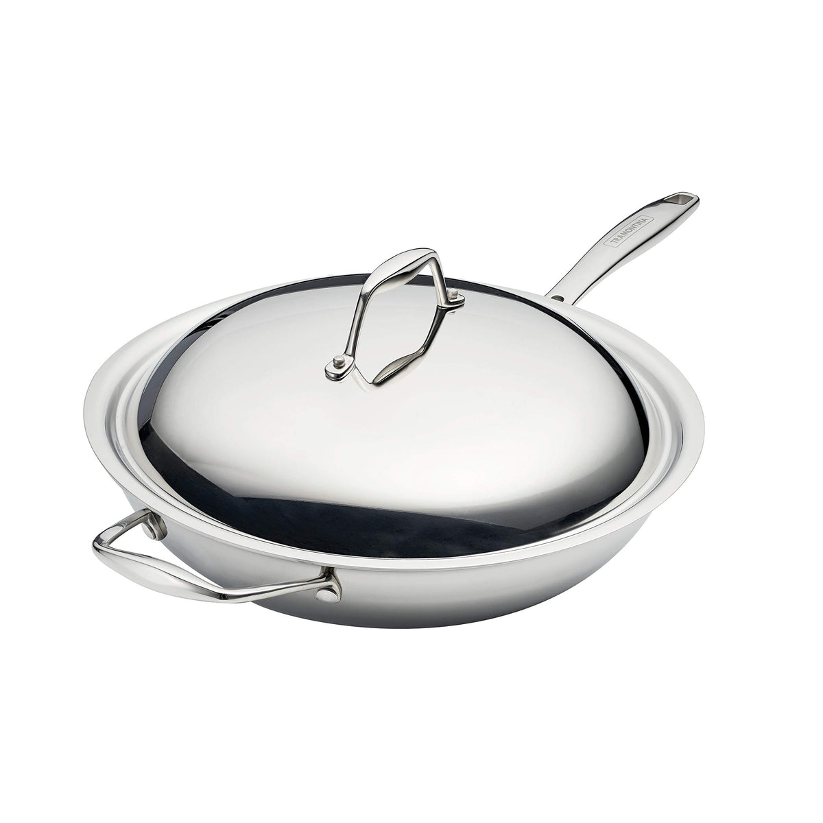 Tramontina Signature Tri-Ply Clad Stainless Steel 12.5-Inch Wok with lid