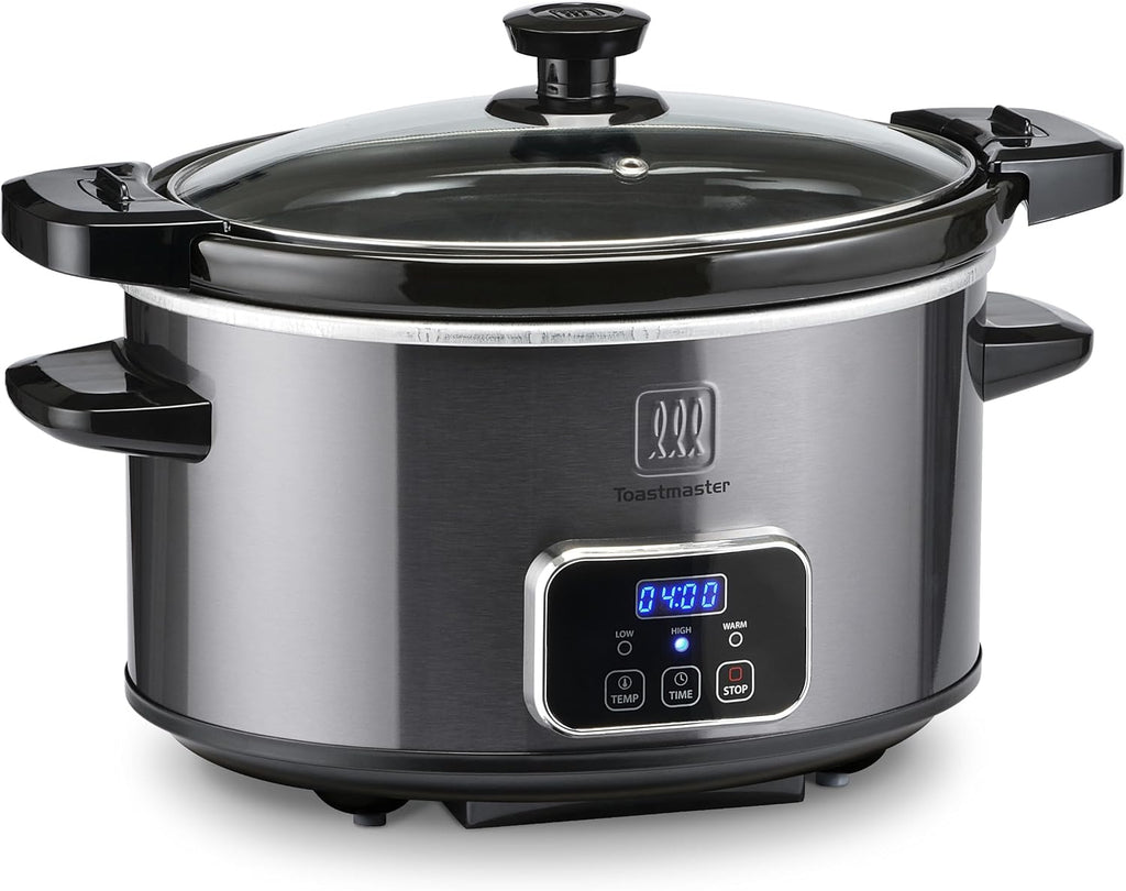 Toastmaster 4-Quart Digital Slow Cooker with Locking Lid, Graphite