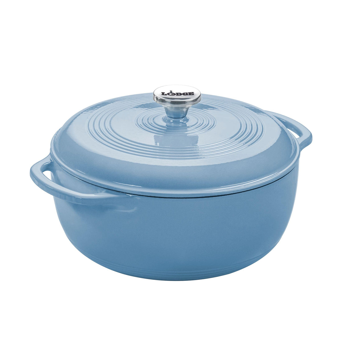Lodge Essential Enamel Cast Iron Dutch Oven, 6 Quart, Oyster White