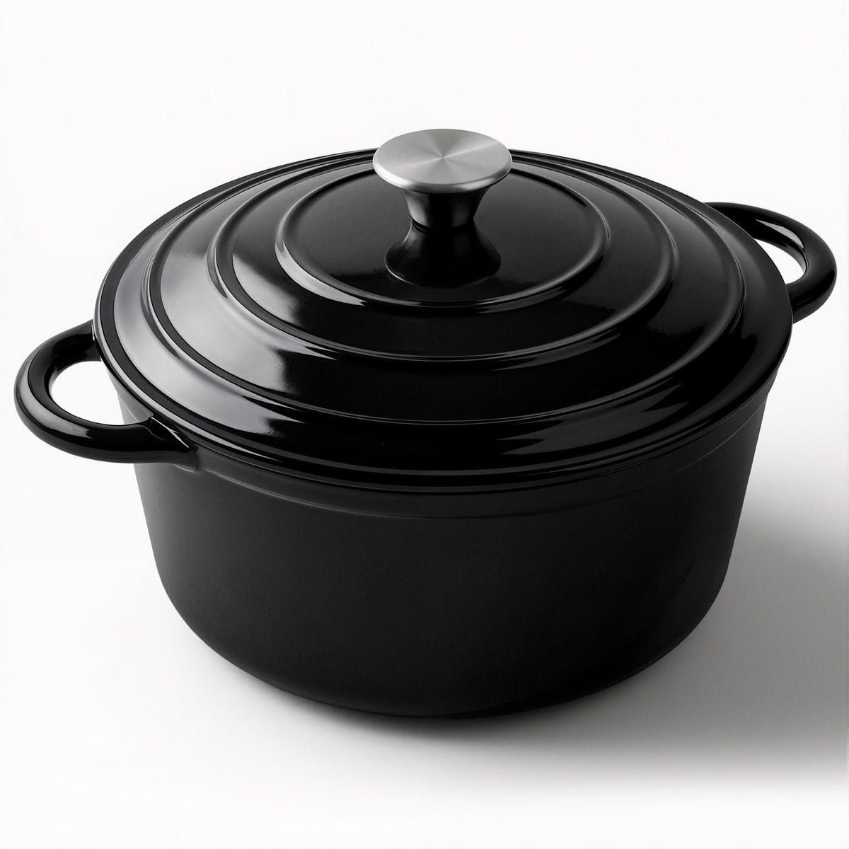 Miereirl 6 Quart Enameled Dutch Oven Pot with Lid, Cast Iron Dutch Oven with Dual Handles for Bread Baking, Cooking, Non-stick Enamel Coated Cookware, Fig