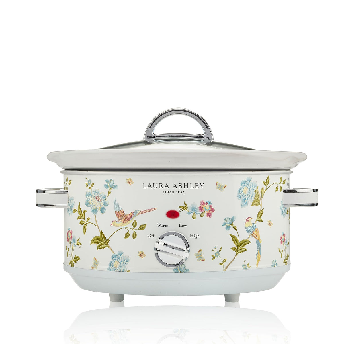 Laura Ashley Elveden White Small Slow Cookers 3.7 Quarts,Slow Cooker 3.7QT