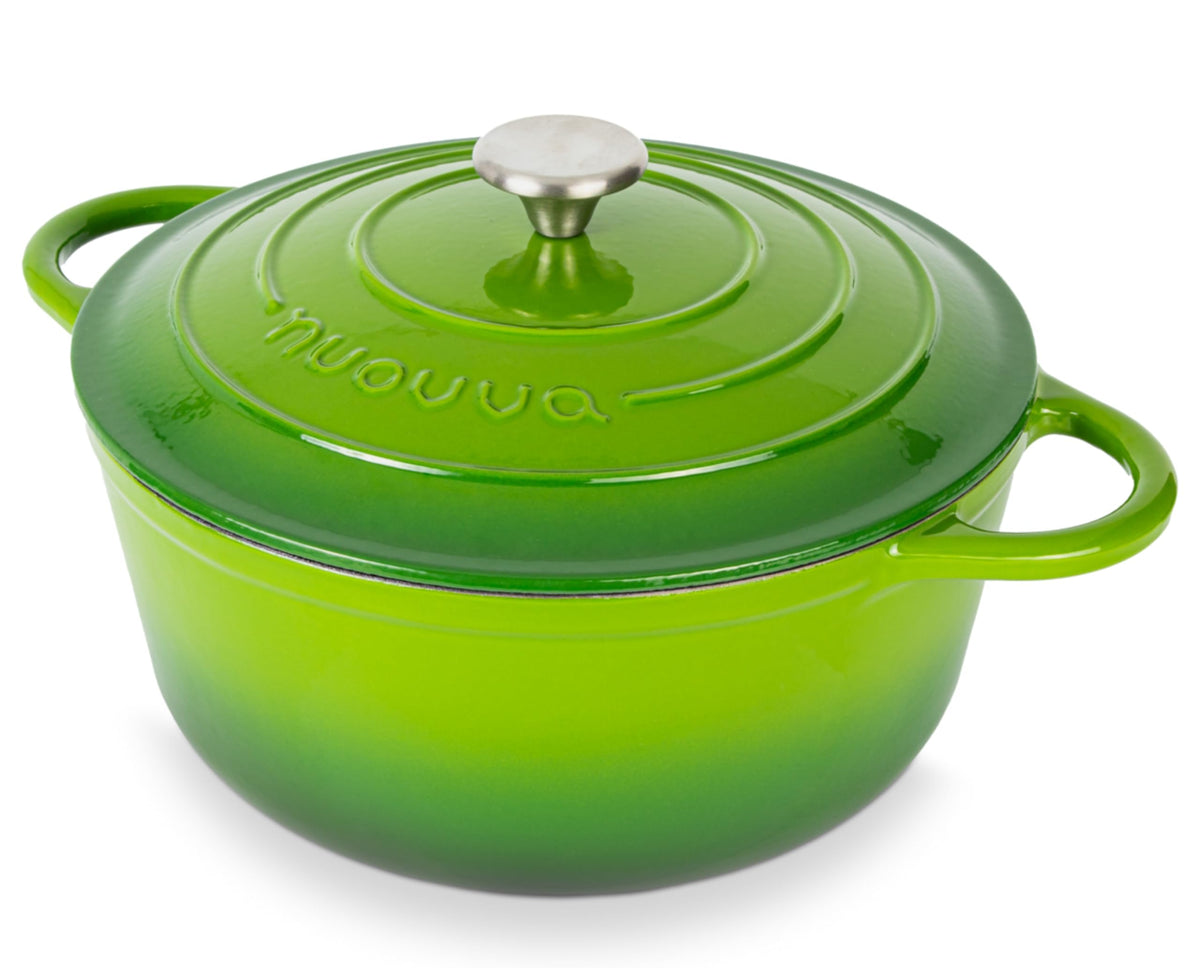 Nuovva Enamelled Cast Iron Dutch Oven Pot with Lid-6.4 Quart Non Stick Casserole Pot-Heavy Duty & Oven Safe up to 500° F for Bread Baking, Braising, Stews, Roasting - 28cm Dark Blue