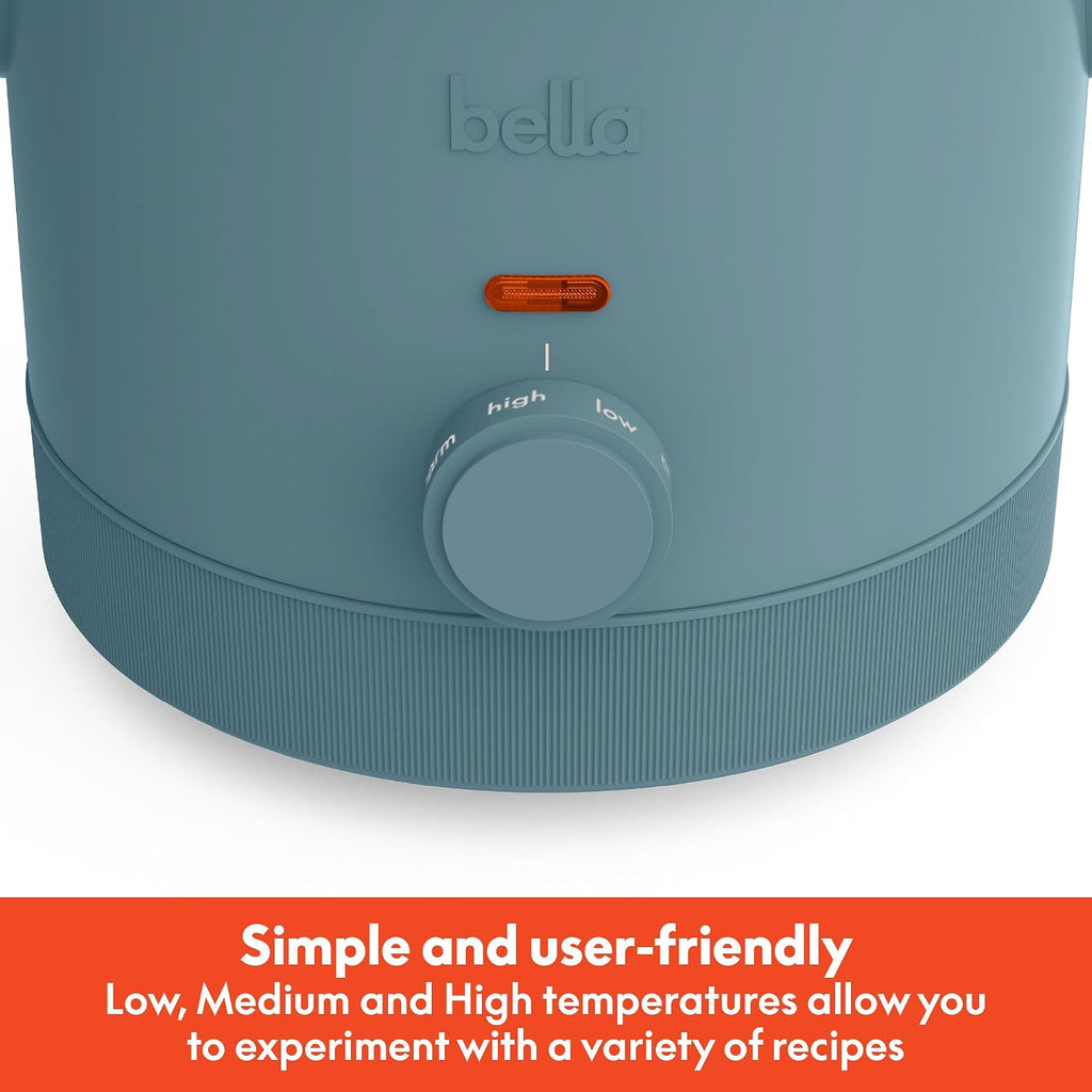 bella 1.5qt Manual Non-Toxic Slow Cooker with 3 Heat Settings, Surf