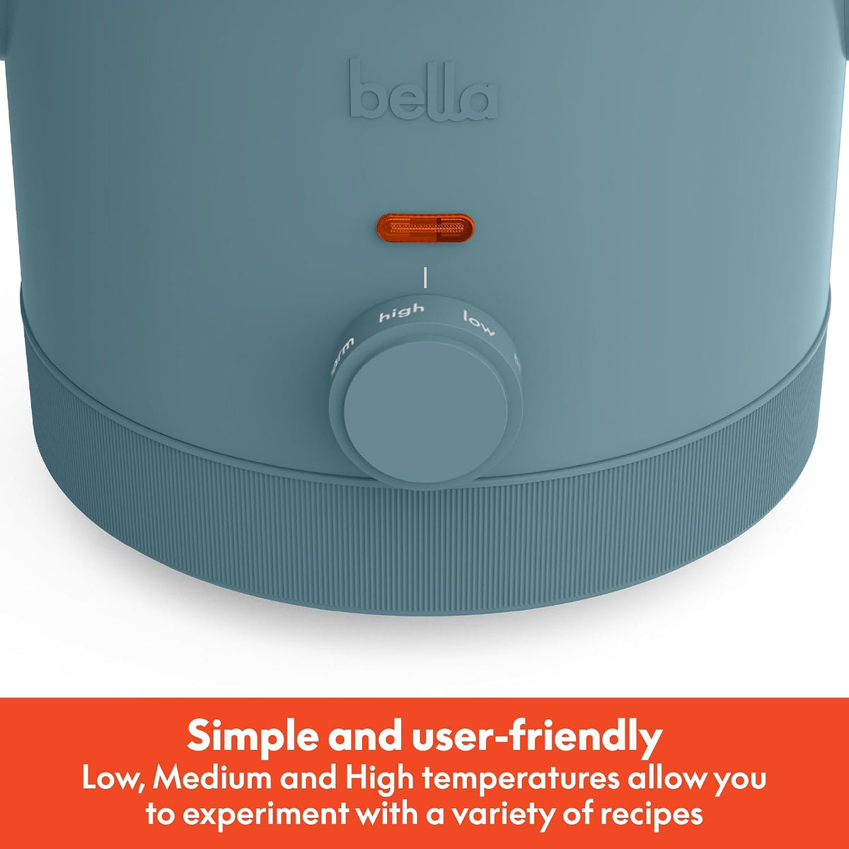 bella 1.5qt Manual Non-Toxic Slow Cooker with 3 Heat Settings, Surf