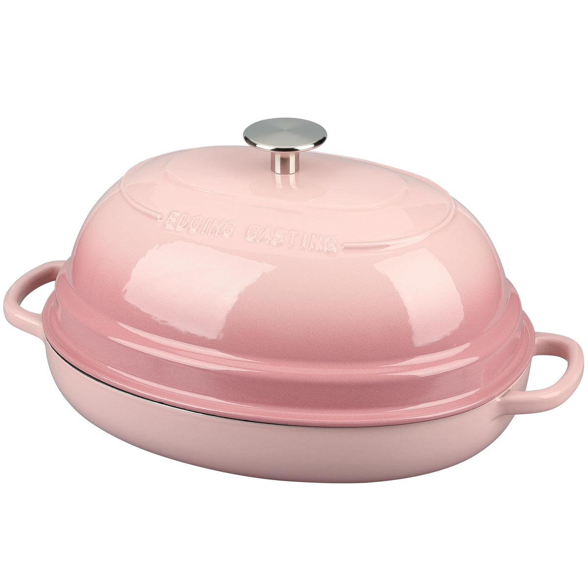 EDGING CASTING Enameled Oval Cast Iron Dutch Oven Pot with Lid, Bread Dutch Oven for Sourdough Bread Baking, Dutch Oven Bread, Bread Oven, 6QT, Seasalt