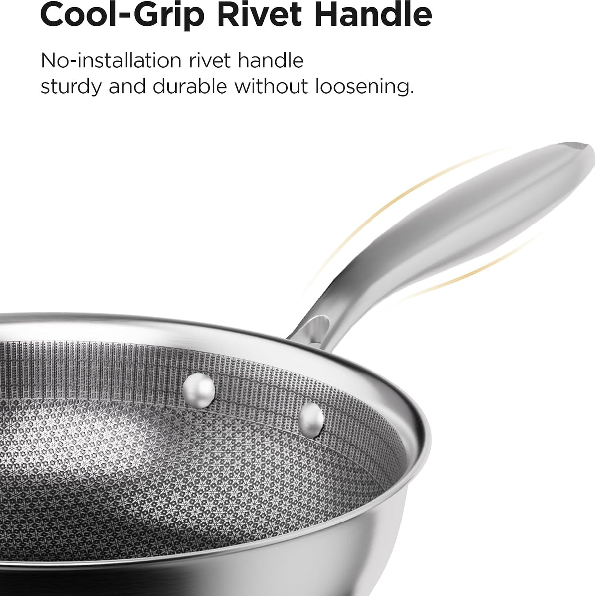 COOKER KING 11" Hybrid Wok Pan with Lid, Nonstick Deep Skillet for Stir-Fry