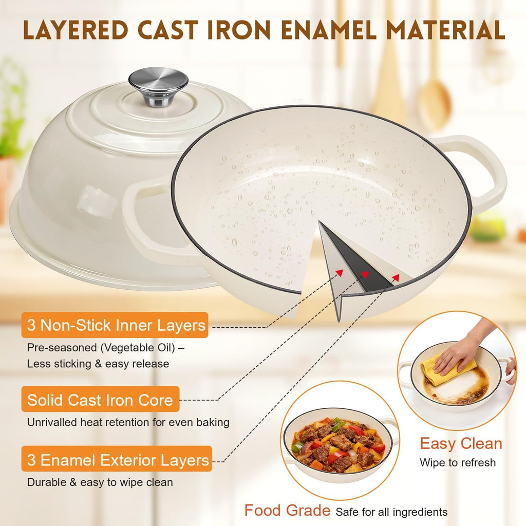 GGC 6QT Sourdough Dutch Oven Kit, 7-Piece Enameled Cast Iron Bread Oven