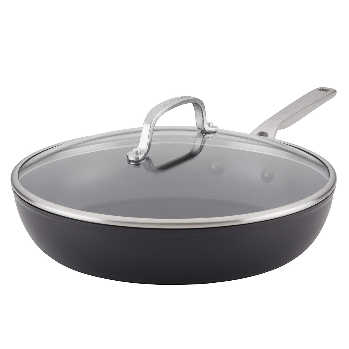 KitchenAid Hard-Anodized Nonstick Stir Fry Pan/Wok, 12.25-Inch, Matte Black