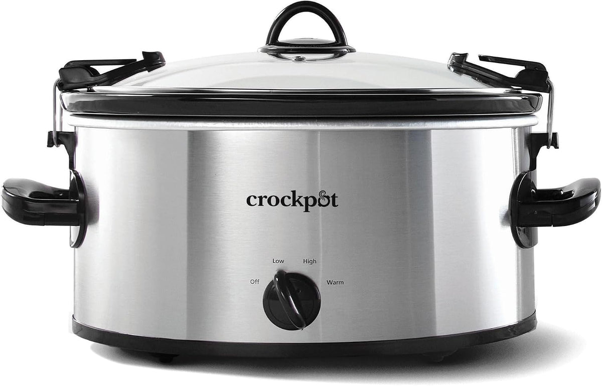 Crock-Pot Cook N Carry Oval Manual Portable Slow Cooker, Silver, 6-Quart