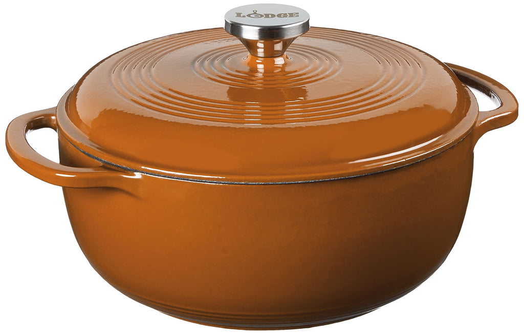 Lodge Essential Enamel Cast Iron Dutch Oven, 4.5 Quart, Caribbean Blue