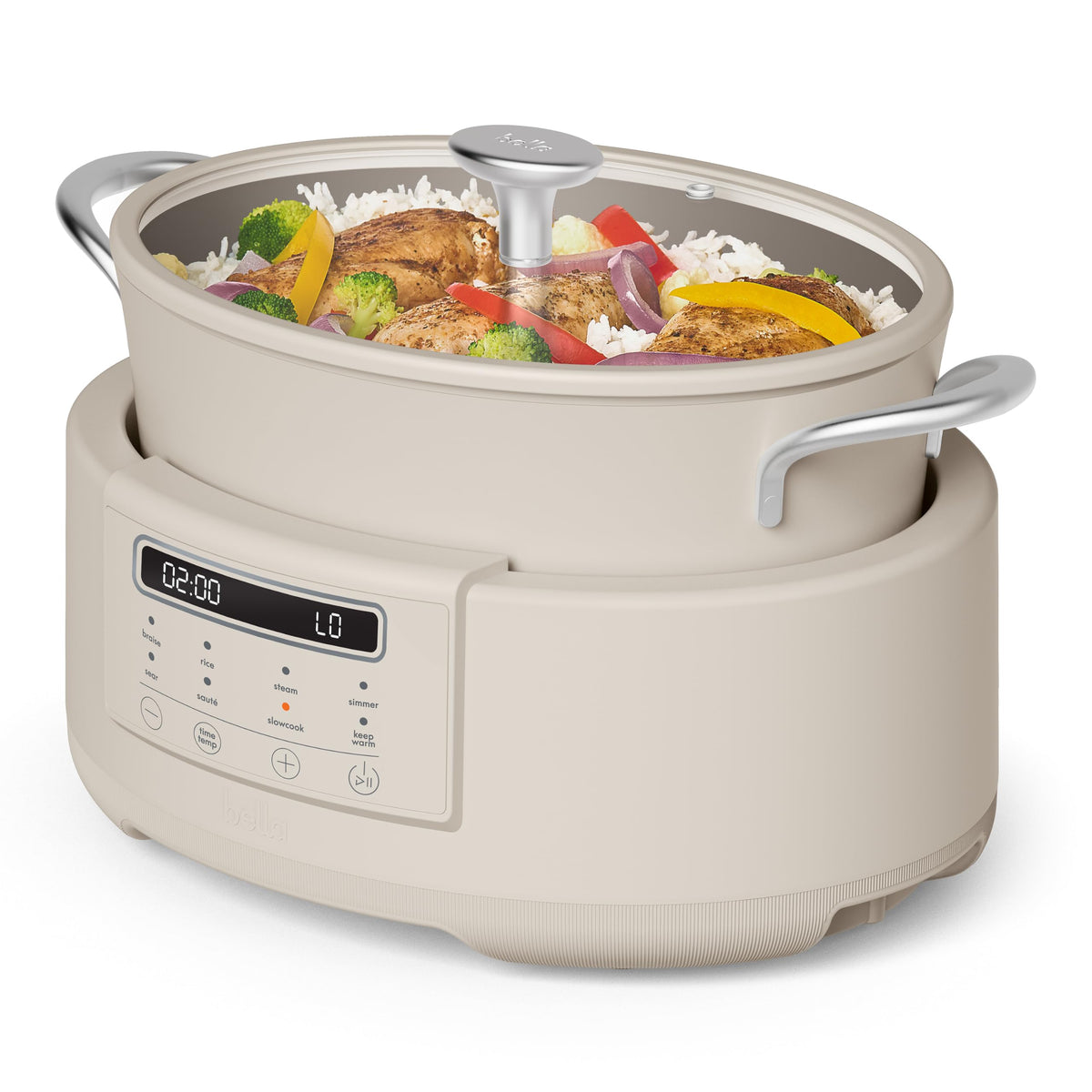 bella Multi 10-in-1 7qt MultiCooker, Non-Toxic, Nonstick Coating, Slate