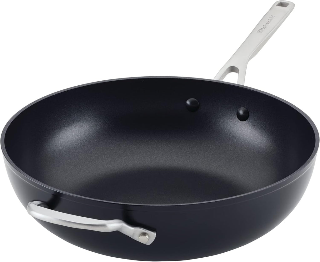 KitchenAid Hard-Anodized Nonstick Stir Fry Pan/Wok, 12.25-Inch, Matte Black