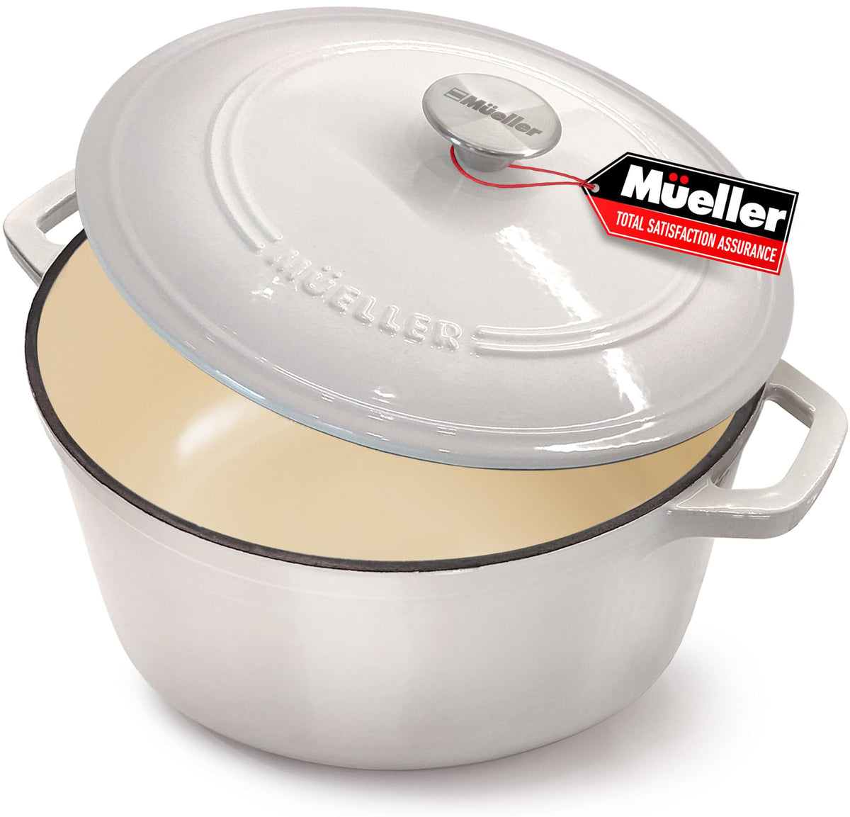 Mueller DuraCast 6 Quart Enameled Cast Iron Dutch Oven Pot with Lid