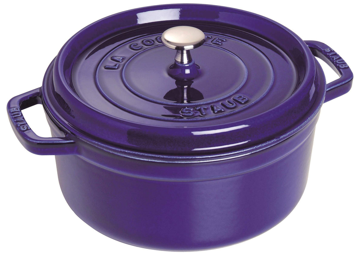 STAUB Cast Iron Round Cocotte, Dutch Oven, 2.75-quart, serves 2-3, Made in France, Cherry