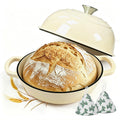 Cast Iron Bread Dutch Oven 6QT Cream Enameled with Lid