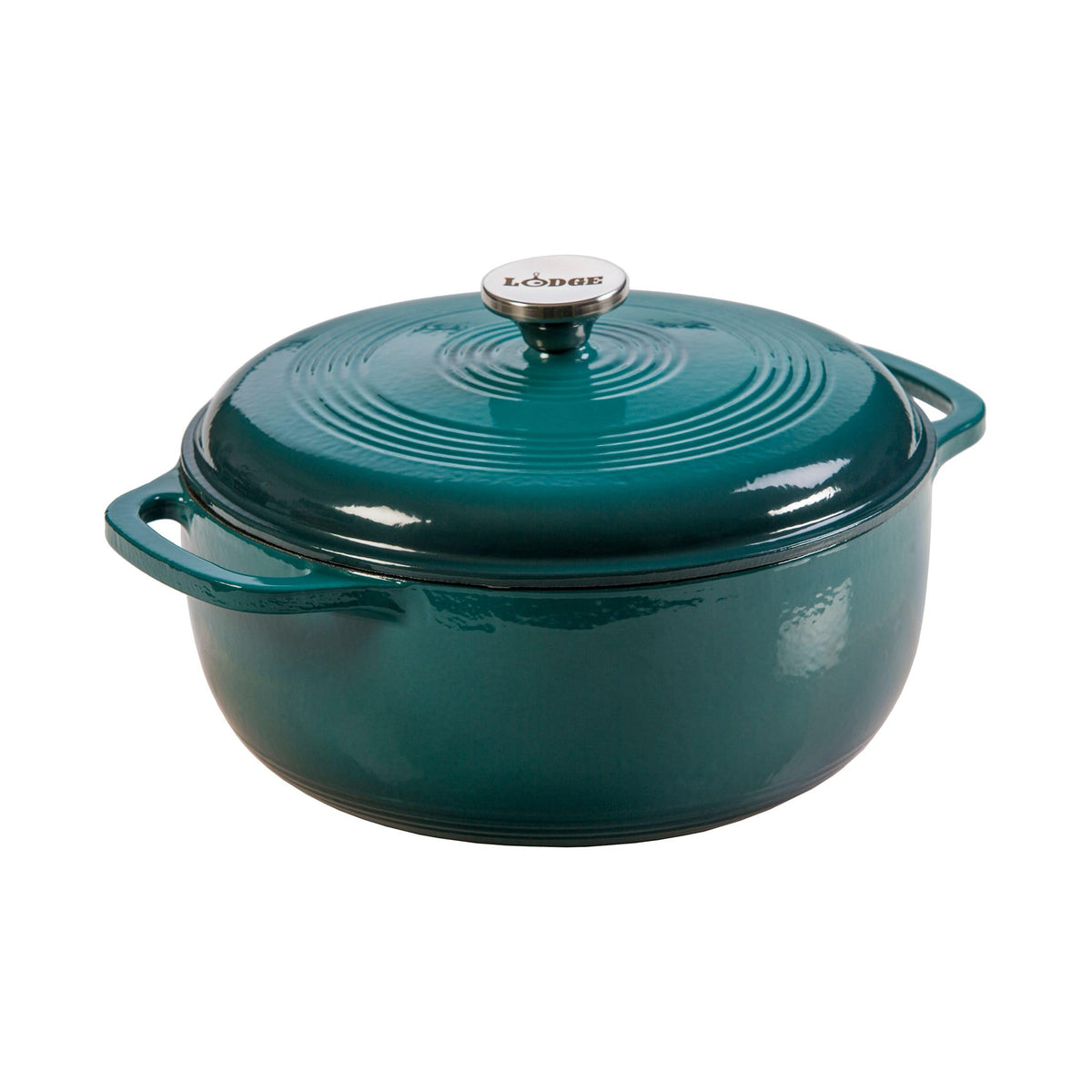Lodge Essential Enamel Cast Iron Dutch Oven, 6 Quart, Oyster White