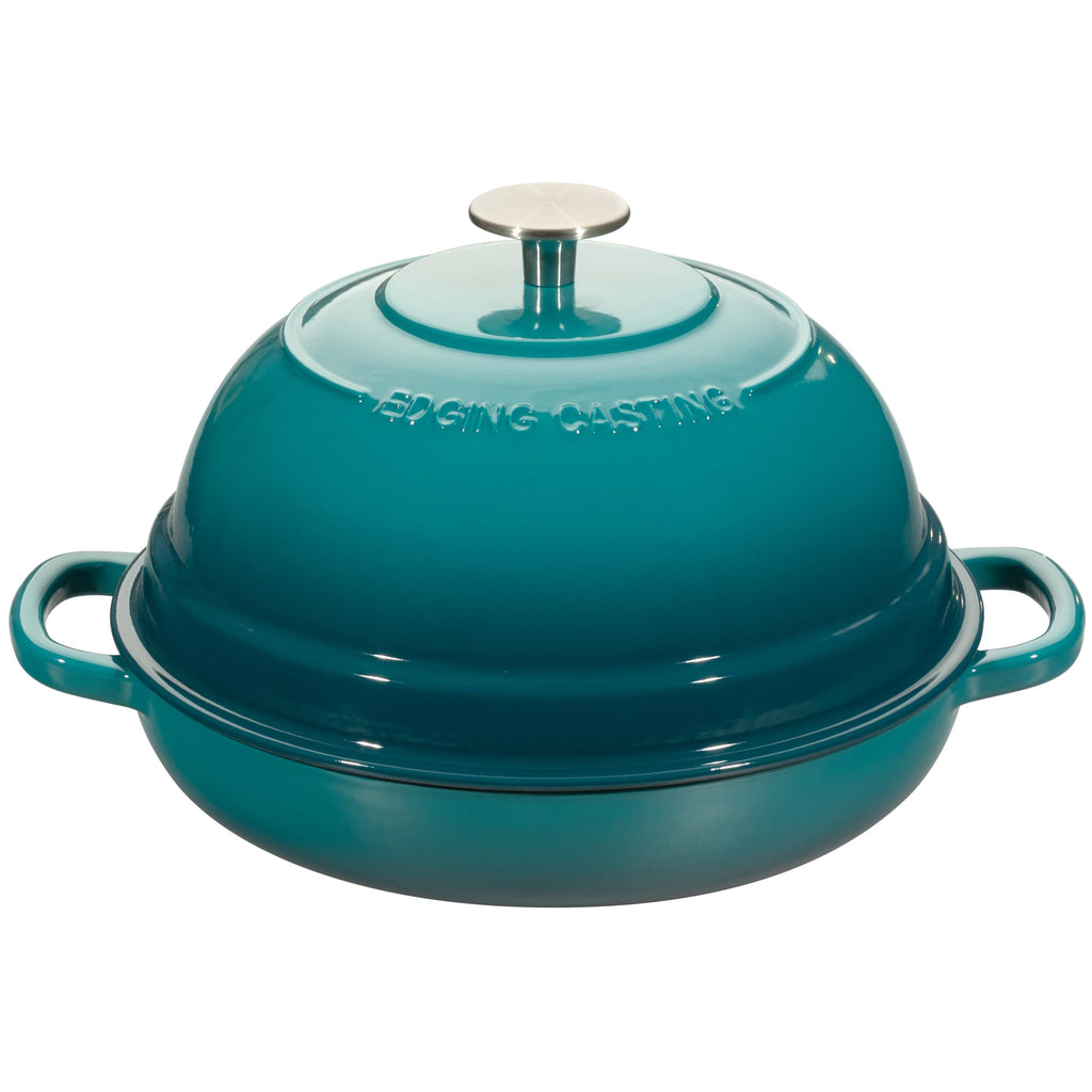 EDGING CASTING Enameled Cast Iron Dutch Oven Pot with Lid, Round Bread Oven for Homemade Sourdough Bread Baking, 6 Quart, Seasalt