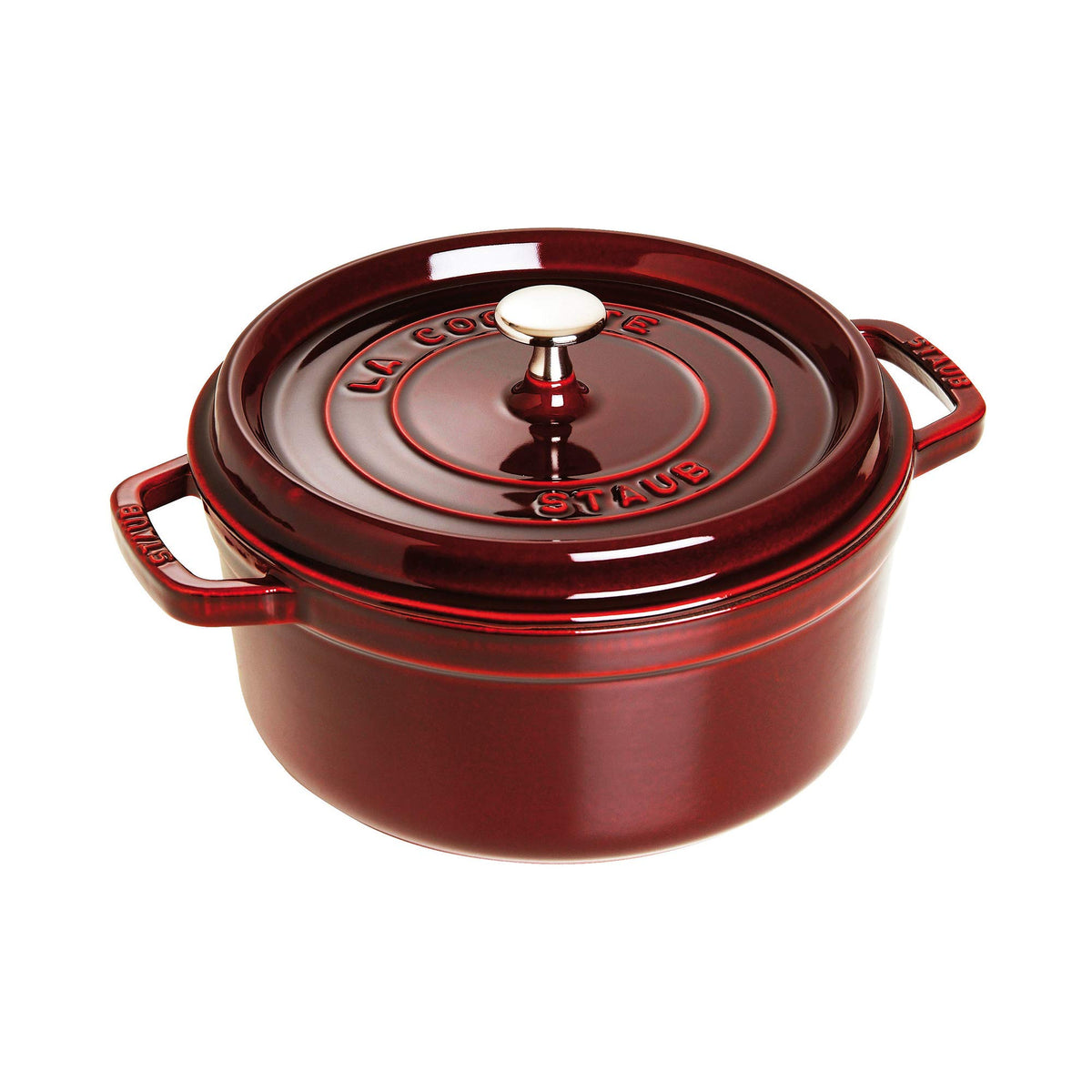 STAUB Cast Iron Dutch Oven 4-qt Round Cocotte, Made in France, Serves 3-4, White