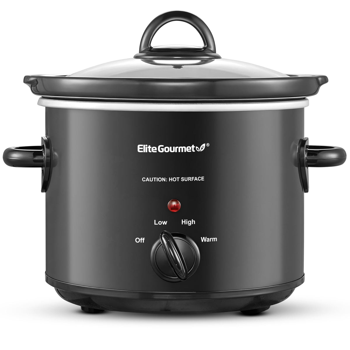 Elite Gourmet MST-350B Electric Slow Cooker, Adjustable Temp, Entrees, Sauces, Stews & Dips, Dishwasher Safe Glass Lid & Crock (3 Quart, Black)