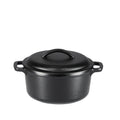 Amazon Basics Pre-Seasoned Cast Iron Mini Dutch Oven Pot with Lid and Dual Handles, Oven Safe, 2-Quart, Round, Black