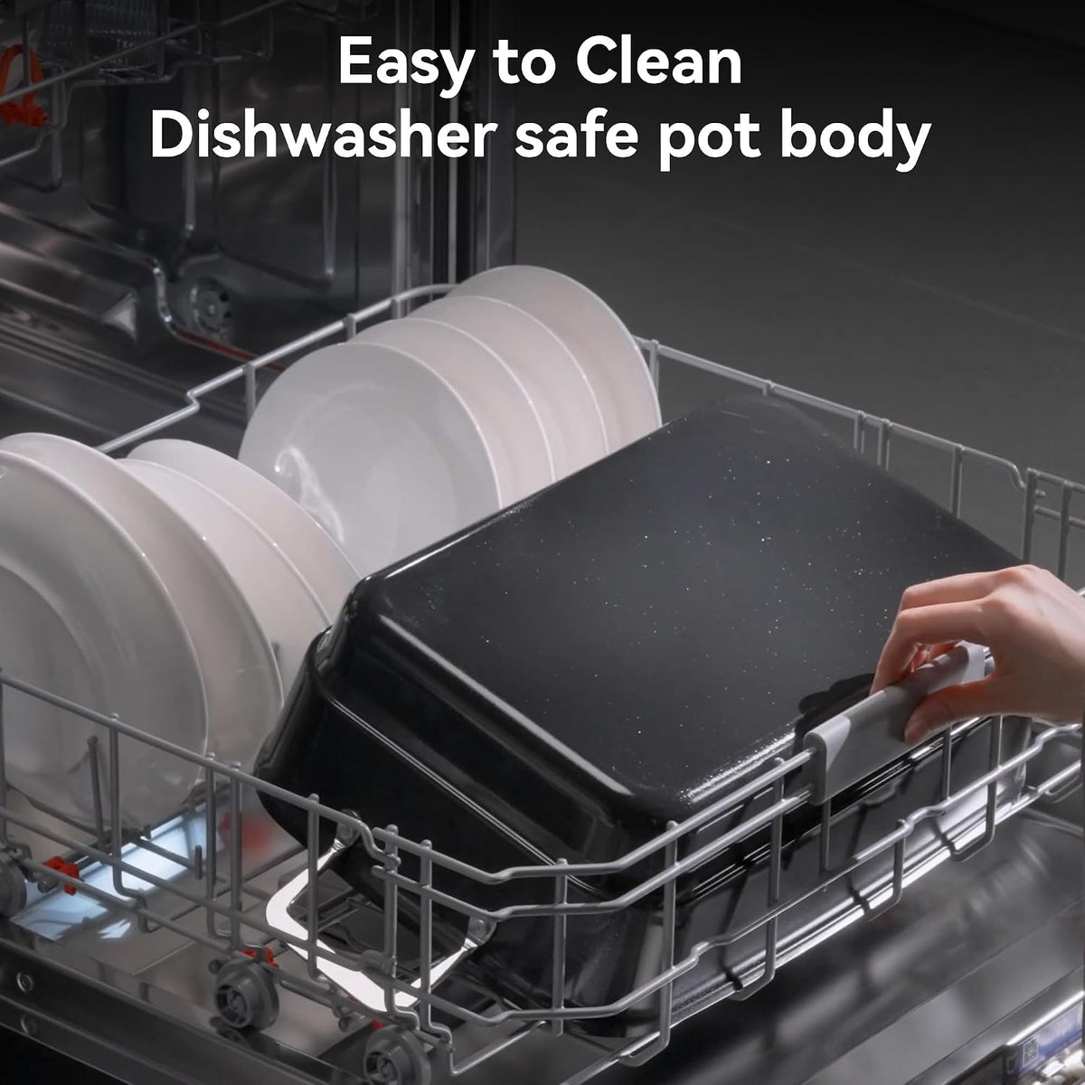 Slow Cooker 10-Quart - PFOA-Free Ceramic Coating, Oven Safe to 450°F | Keep Warm Function for Large Family Gatherings (Includes Silicone Spoon)