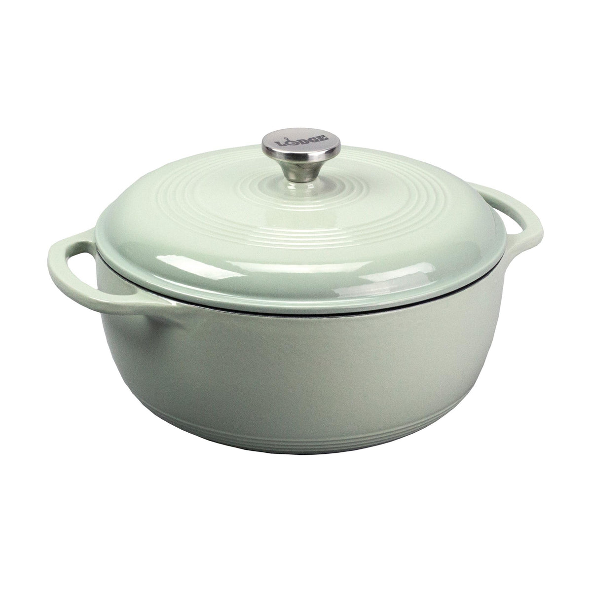 Lodge Essential Enamel Cast Iron Dutch Oven, 6 Quart, Oyster White