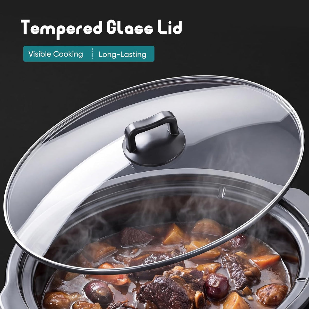 OLIXIS Slow Cooker 6 Quart, Programmable Slow Cooker with 3 Temperature