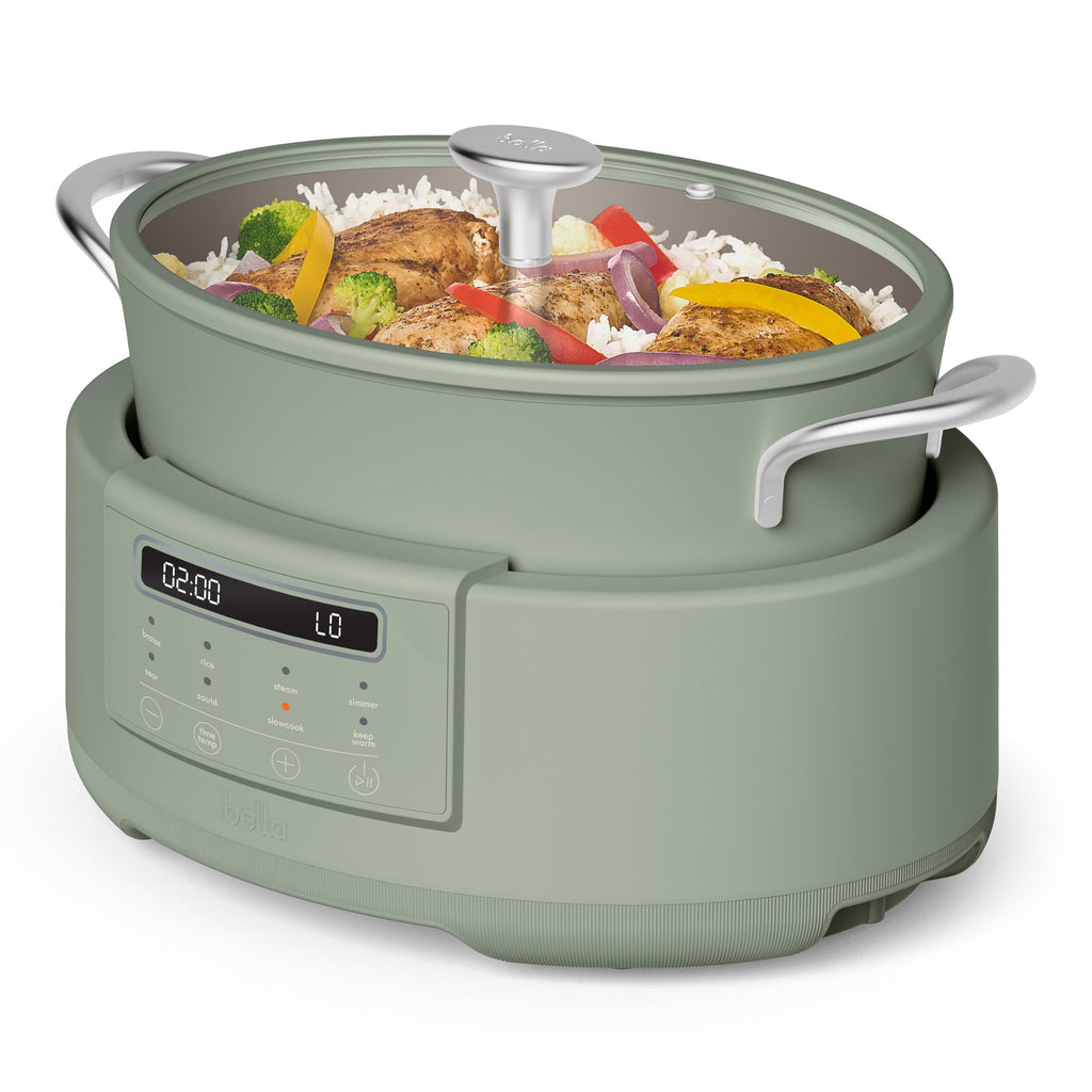 bella Multi 10-in-1 7qt MultiCooker, Non-Toxic, Nonstick Coating, Slate