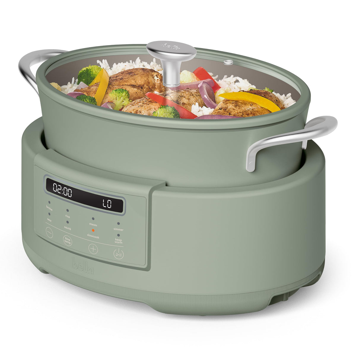 bella Multi 10-in-1 7qt MultiCooker, Non-Toxic, Nonstick Coating, Slate