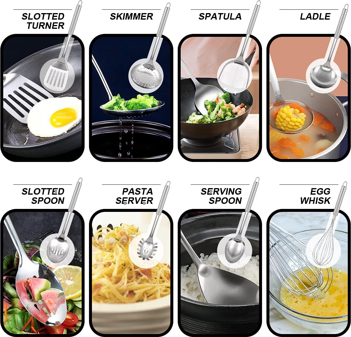 Leidawn 12.8" Carbon Steel Wok,11 Pcs Woks & Stir Fry Pans Wok Pan with Lid