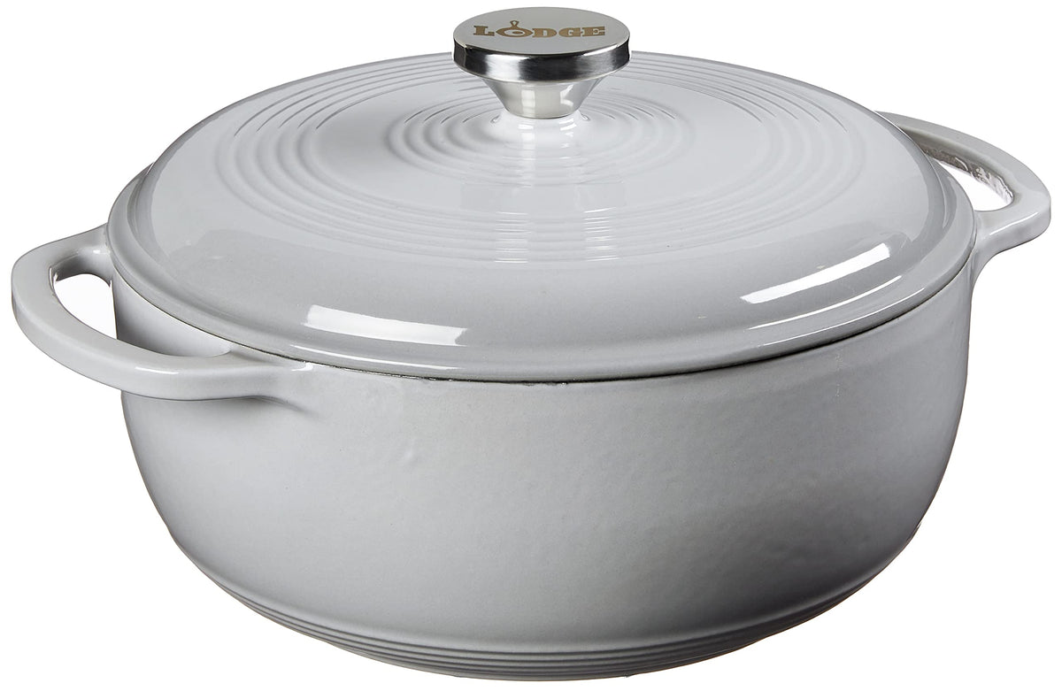 Lodge Essential Enamel Cast Iron Dutch Oven, 4.5 Quart, Caribbean Blue