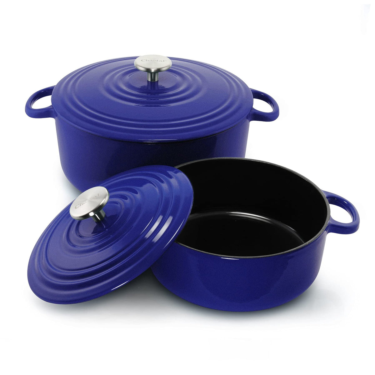 Chantal Cast Iron Dutch Oven, 7 qt, US Formulated Premium Enamel, Cobalt Blue