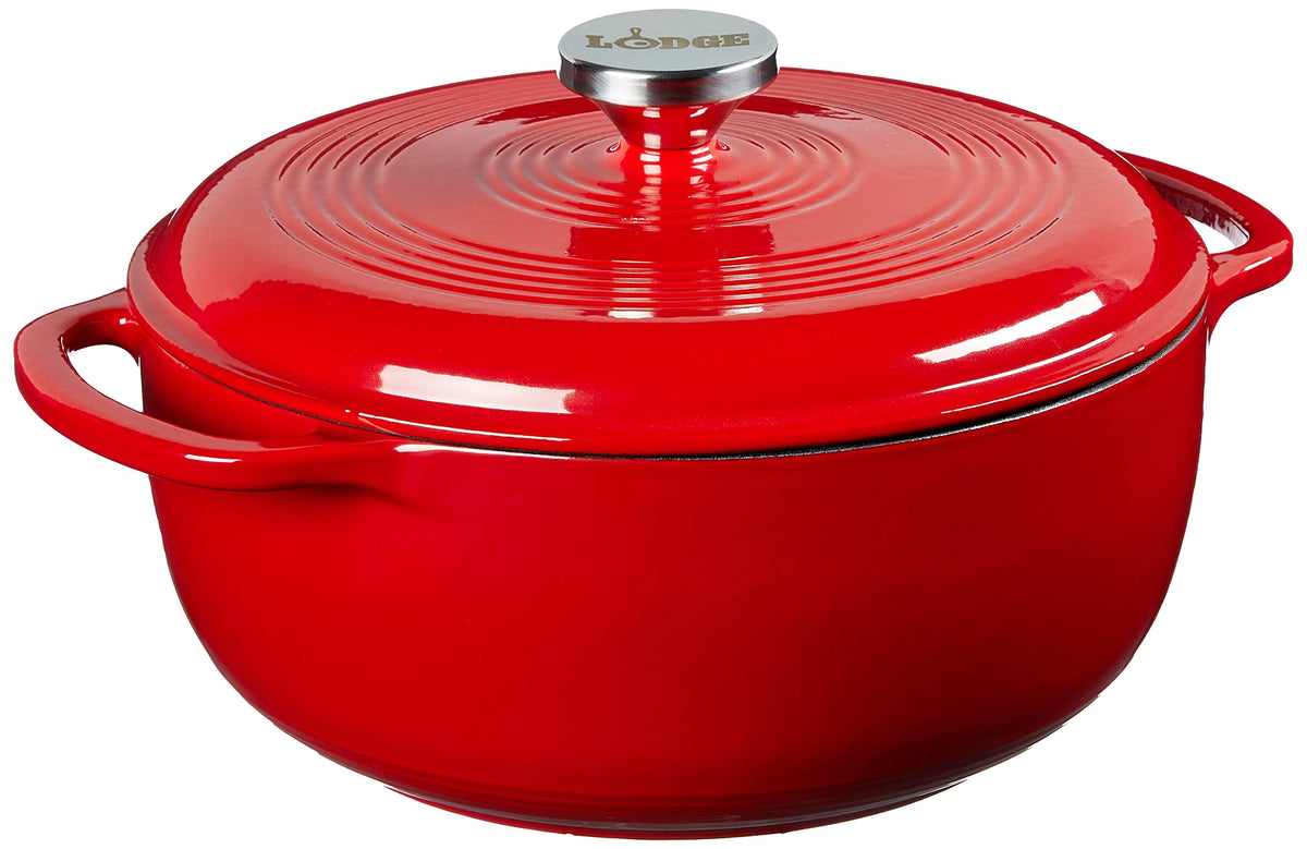 Lodge Essential Enamel Cast Iron Dutch Oven, 4.5 Quart, Caribbean Blue