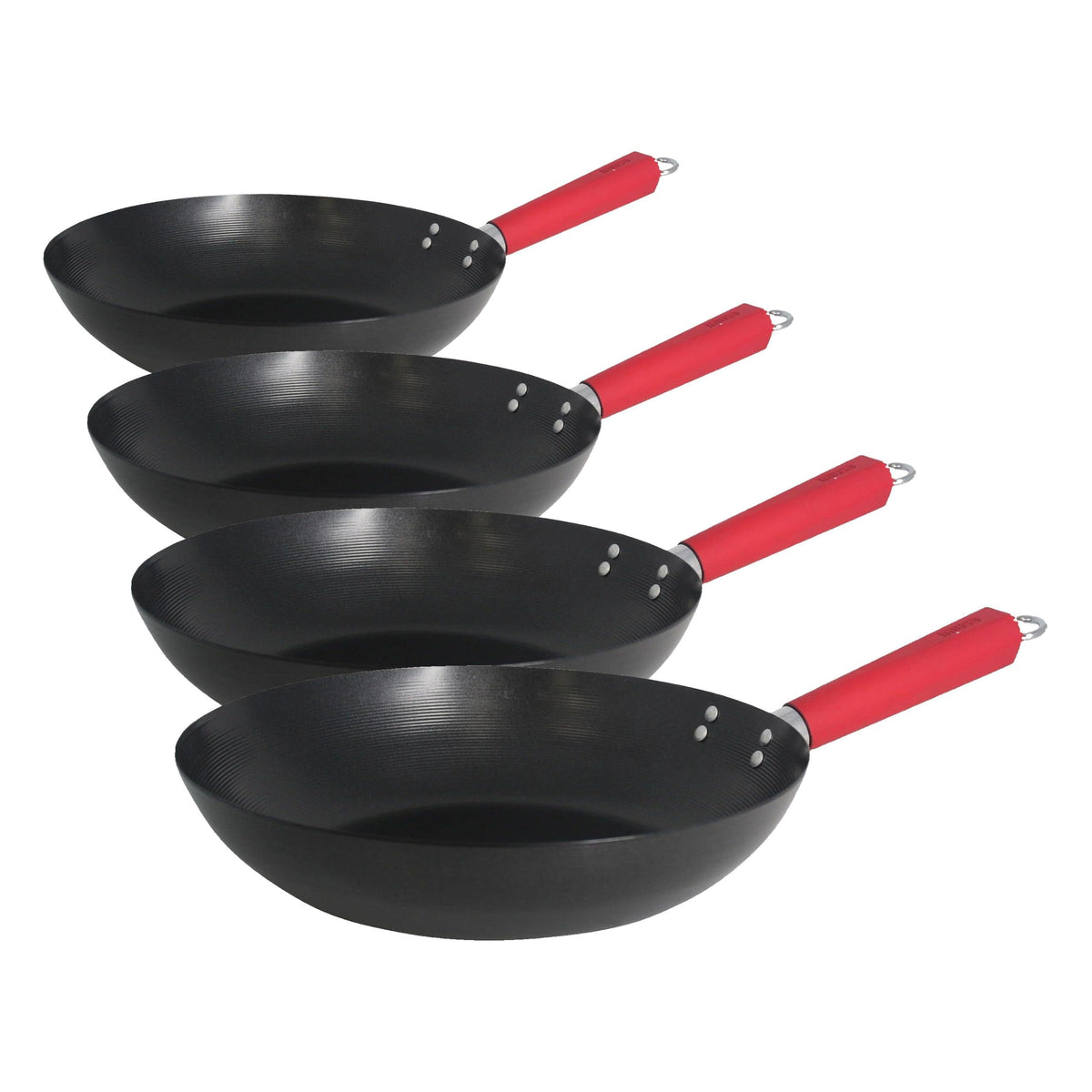 IMUSA 9.5 Inch Carbon Steel Nonstick Wok with Cool-touch Handle, Black