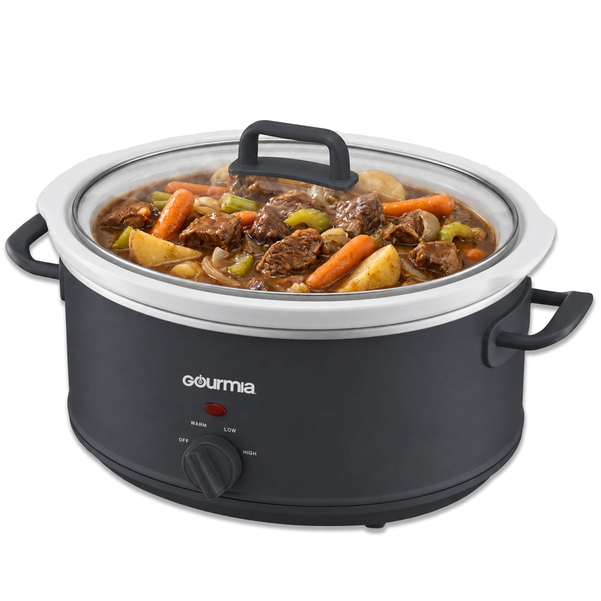 Gourmia Slow Cooker – 6 Quart, Manual Controls, Removable Stoneware, Black