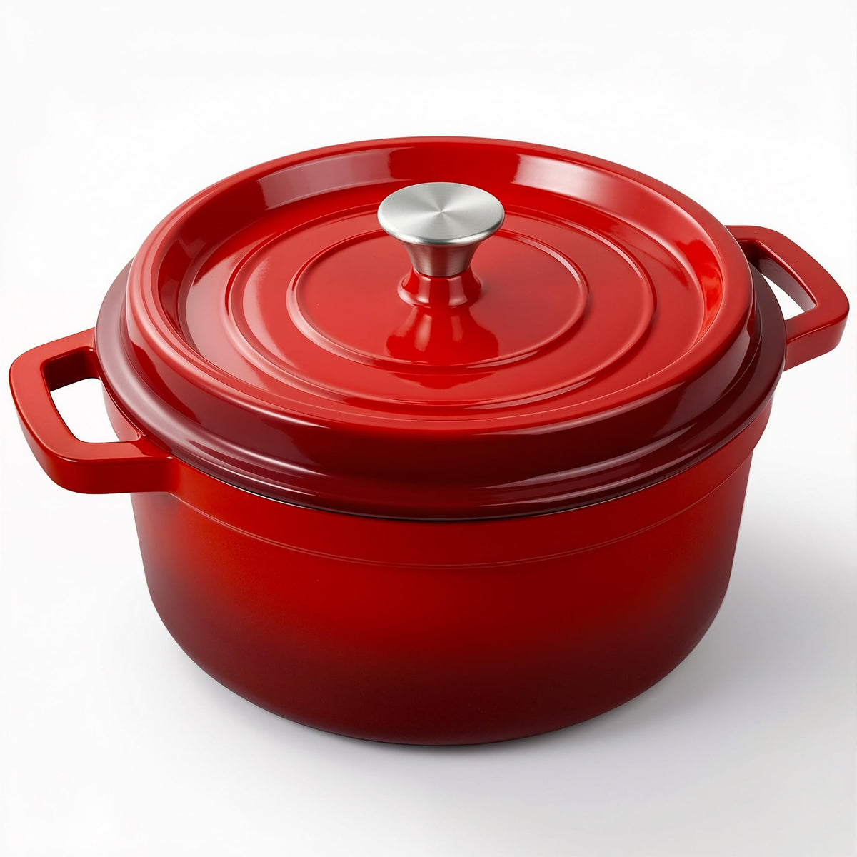 Miereirl 6 Quart Enameled Dutch Oven Pot with Lid, Cast Iron Dutch Oven with Dual Handles for Bread Baking, Cooking, Non-stick Enamel Coated Cookware, Fig