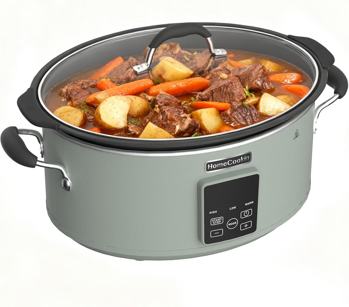 HOMECOOKIN Slow Cooker, Extra Large 10 Quarts Digital Slow Cookers with Timer, Dishwasher Safe Glass Lid & Crock, Kitchen Appliance for Families & Gatherings, Olive