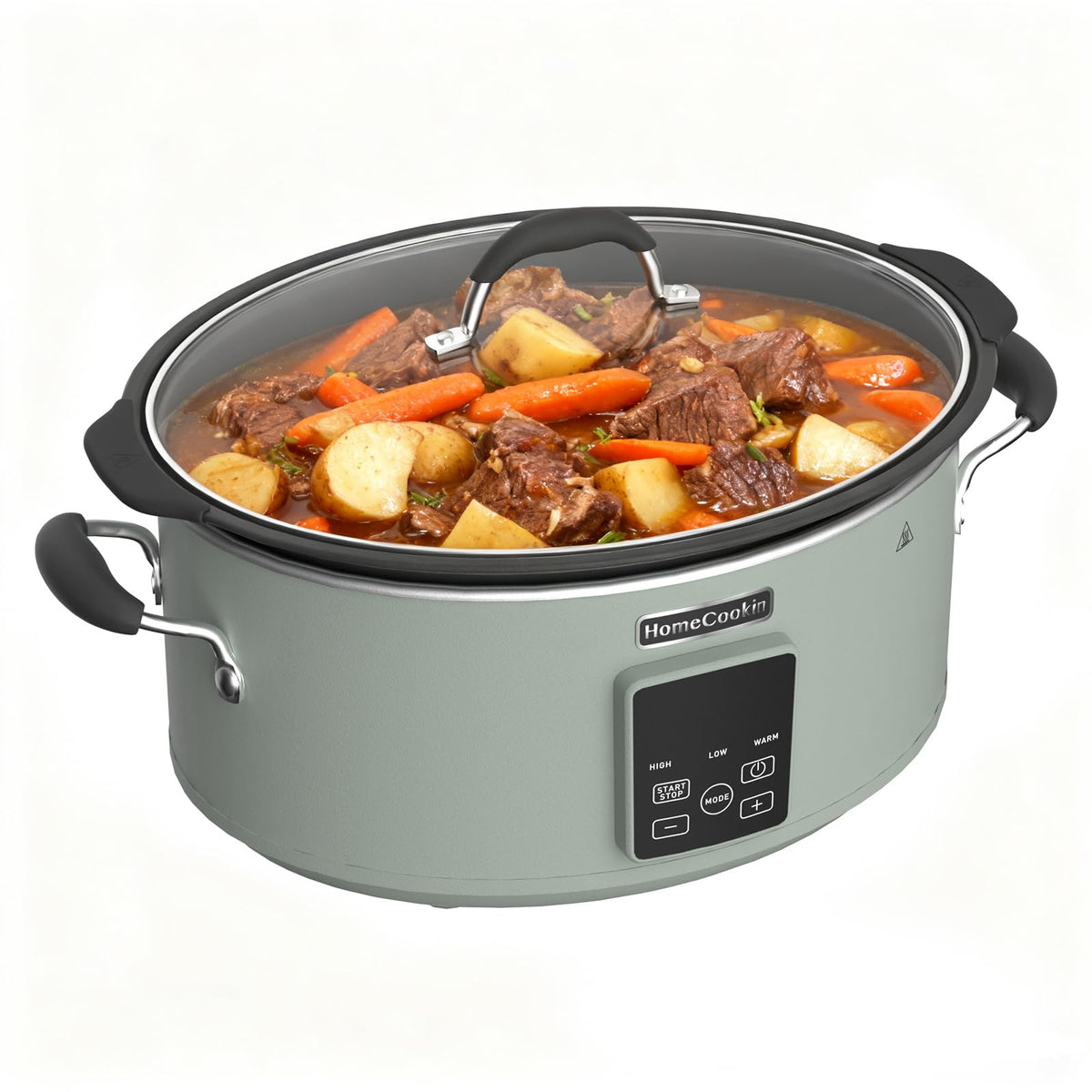HOMECOOKIN Slow Cooker, Extra Large 10 Quart Programmable Slow Cookers, Dishwasher Safe Glass Lid & Crock, Kitchen Appliance for Families and Gatherings,Blue