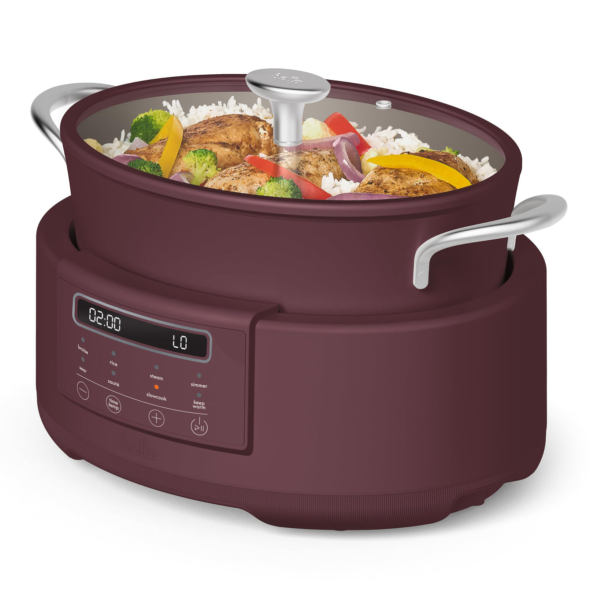 bella Multi 10-in-1 7qt MultiCooker, Non-Toxic, Nonstick Coating, Slate
