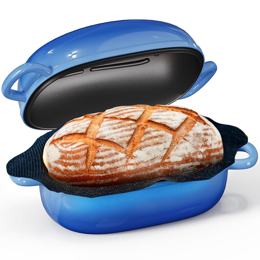2.5QT Cast Iron Dutch Oven, Bread Loaf Pan for Sourdough Bread Baking