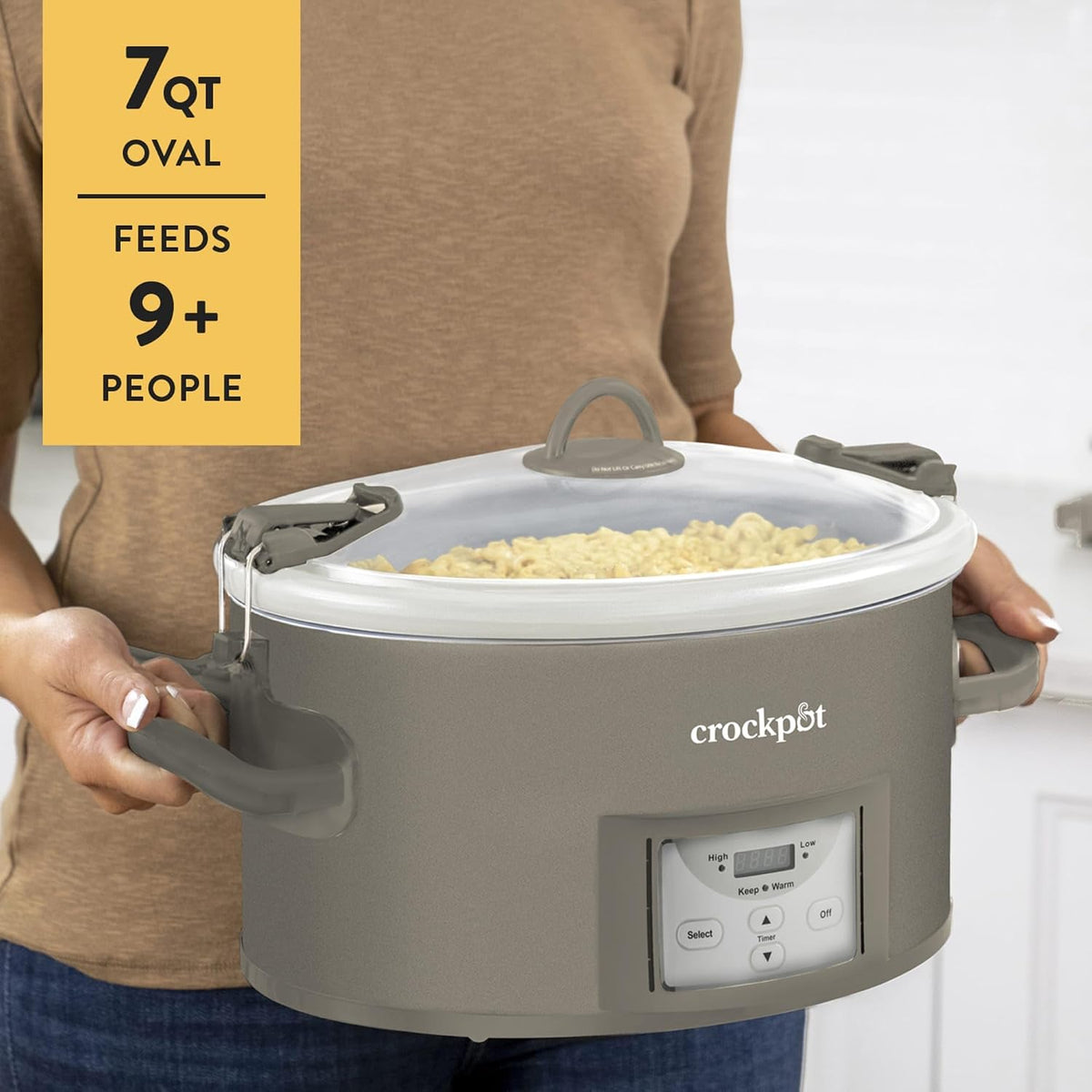 Crockpot® Programmable 7-Quart Cook and Carry Slow Cooker, Grey