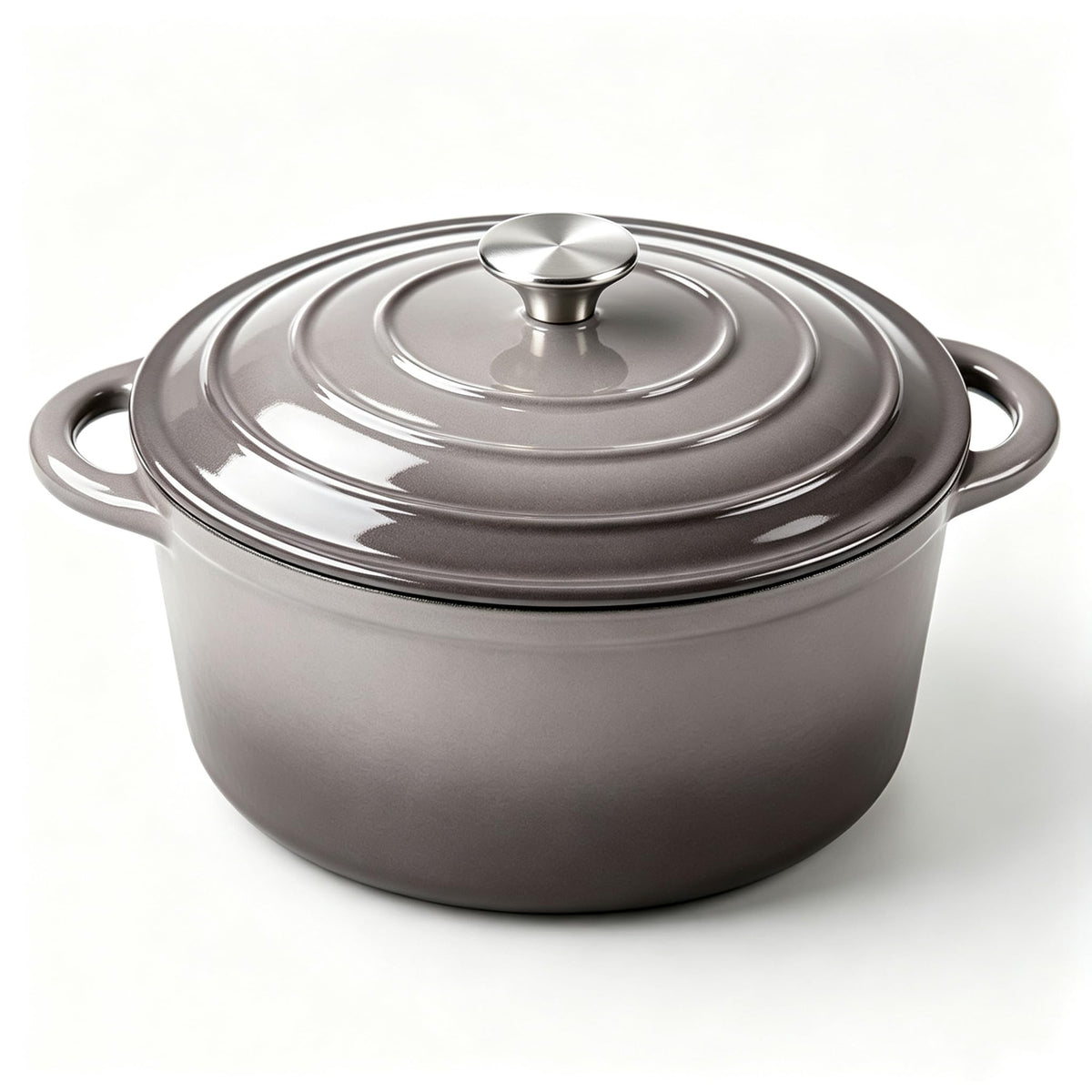 Miereirl 6 Quart Enameled Dutch Oven Pot with Lid, Cast Iron Dutch Oven with Dual Handles for Bread Baking, Cooking, Non-stick Enamel Coated Cookware, Fig