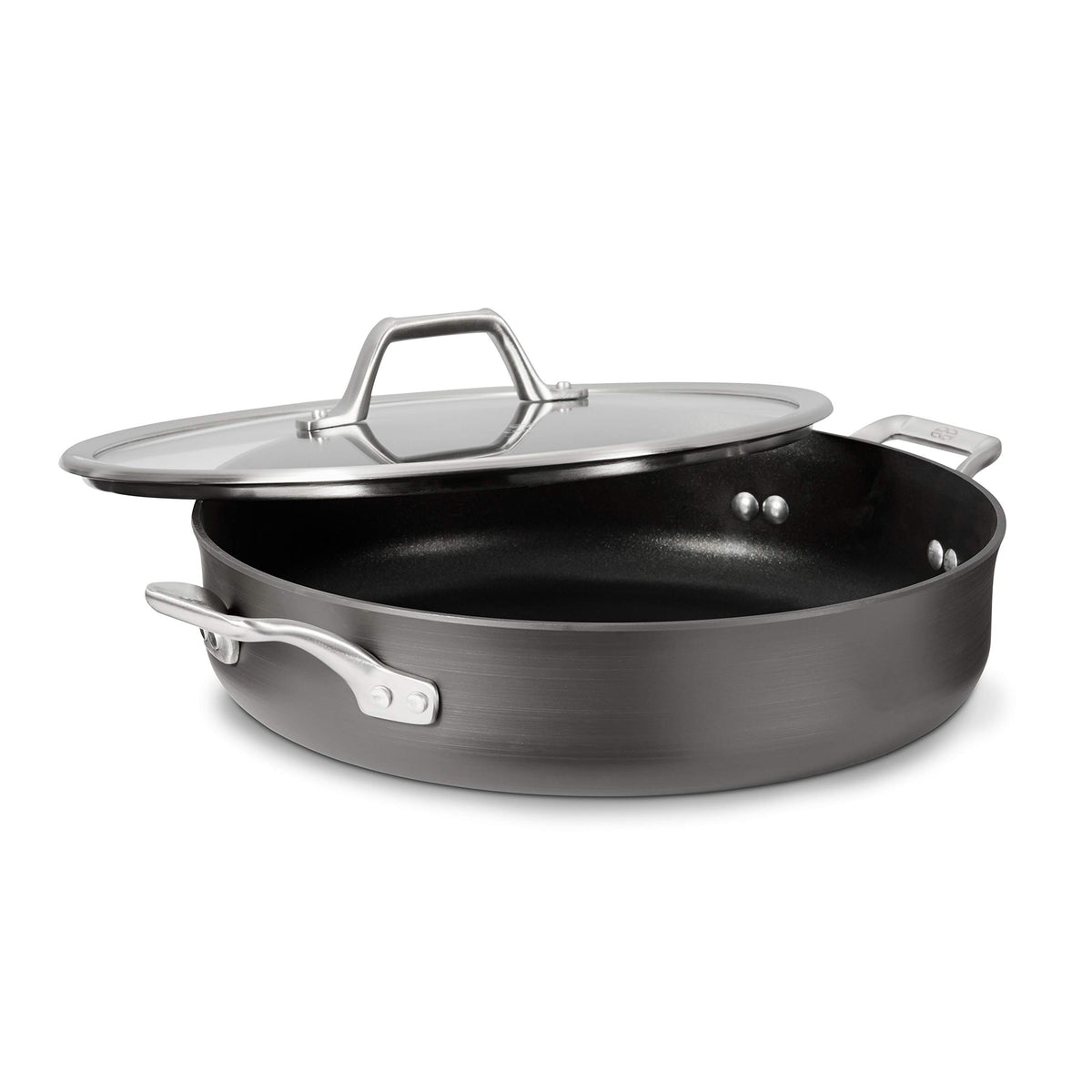 Calphalon Signature Hard-Anodized Nonstick Wok, 12", Flat-Bottom, Oven-Safe, PFOA-Free, Black