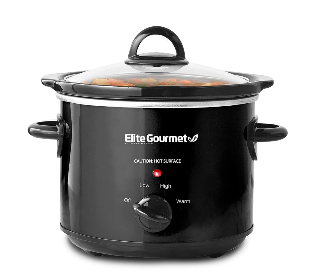 Elite Gourmet MST-275XR# Electric Oval Slow Cooker, 2 Qt, Metallic Red