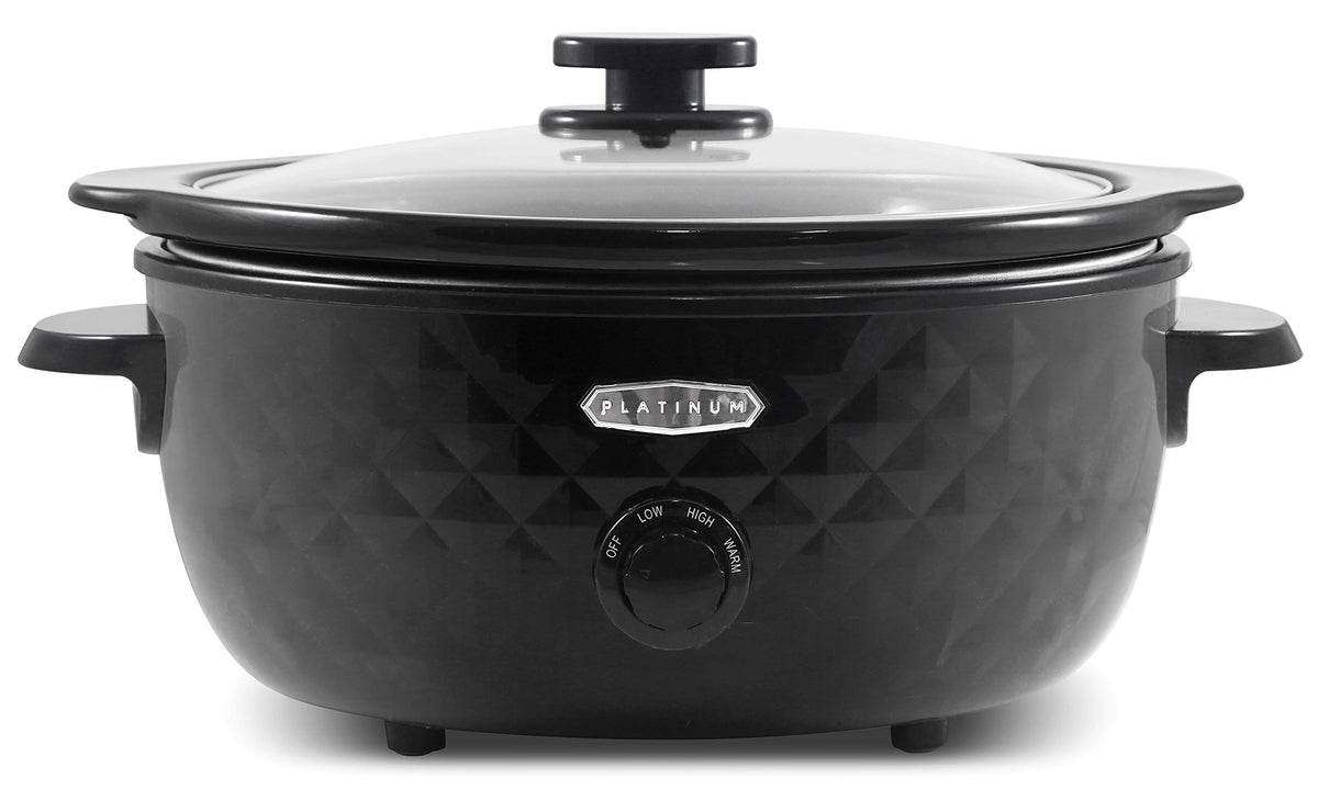 Elite Gourmet MST-350B Electric Slow Cooker, Adjustable Temp, Entrees, Sauces, Stews & Dips, Dishwasher Safe Glass Lid & Crock (3 Quart, Black)