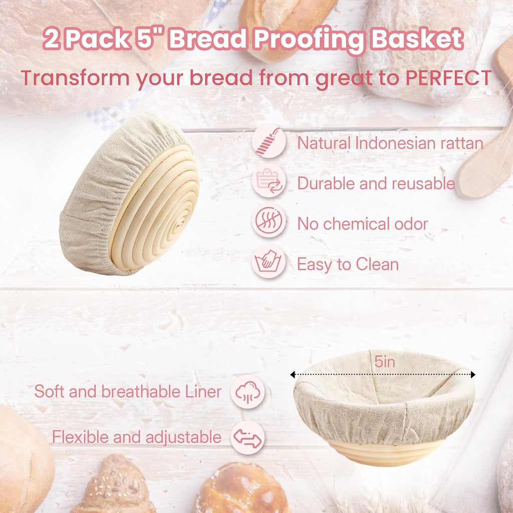 YONILL Mini Double Dutch Oven with Lid for Sourdough Bread Baking (Pink)