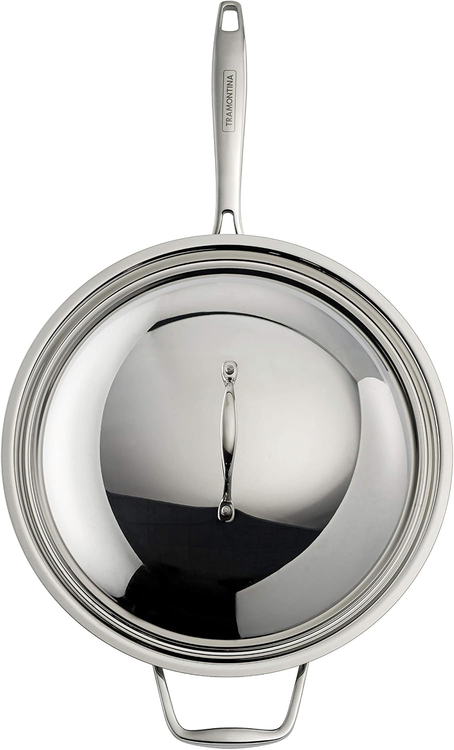 Tramontina Signature Tri-Ply Clad Stainless Steel 12.5-Inch Wok with lid