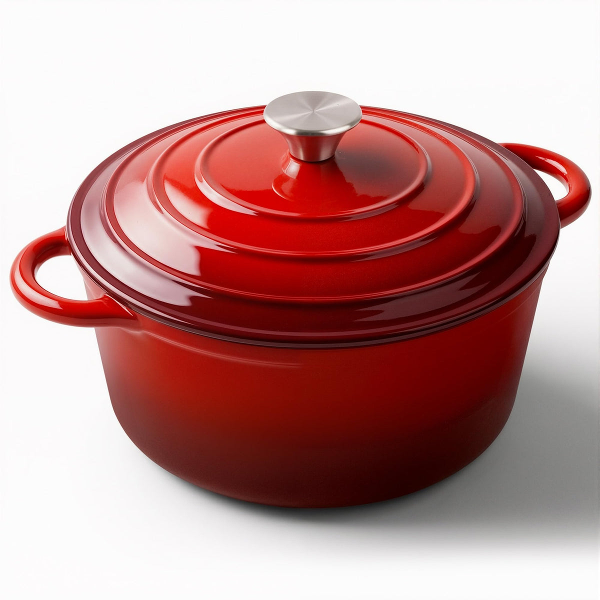 Miereirl 6 Quart Enameled Dutch Oven Pot with Lid, Cast Iron Dutch Oven with Dual Handles for Bread Baking, Cooking, Non-stick Enamel Coated Cookware, Fig