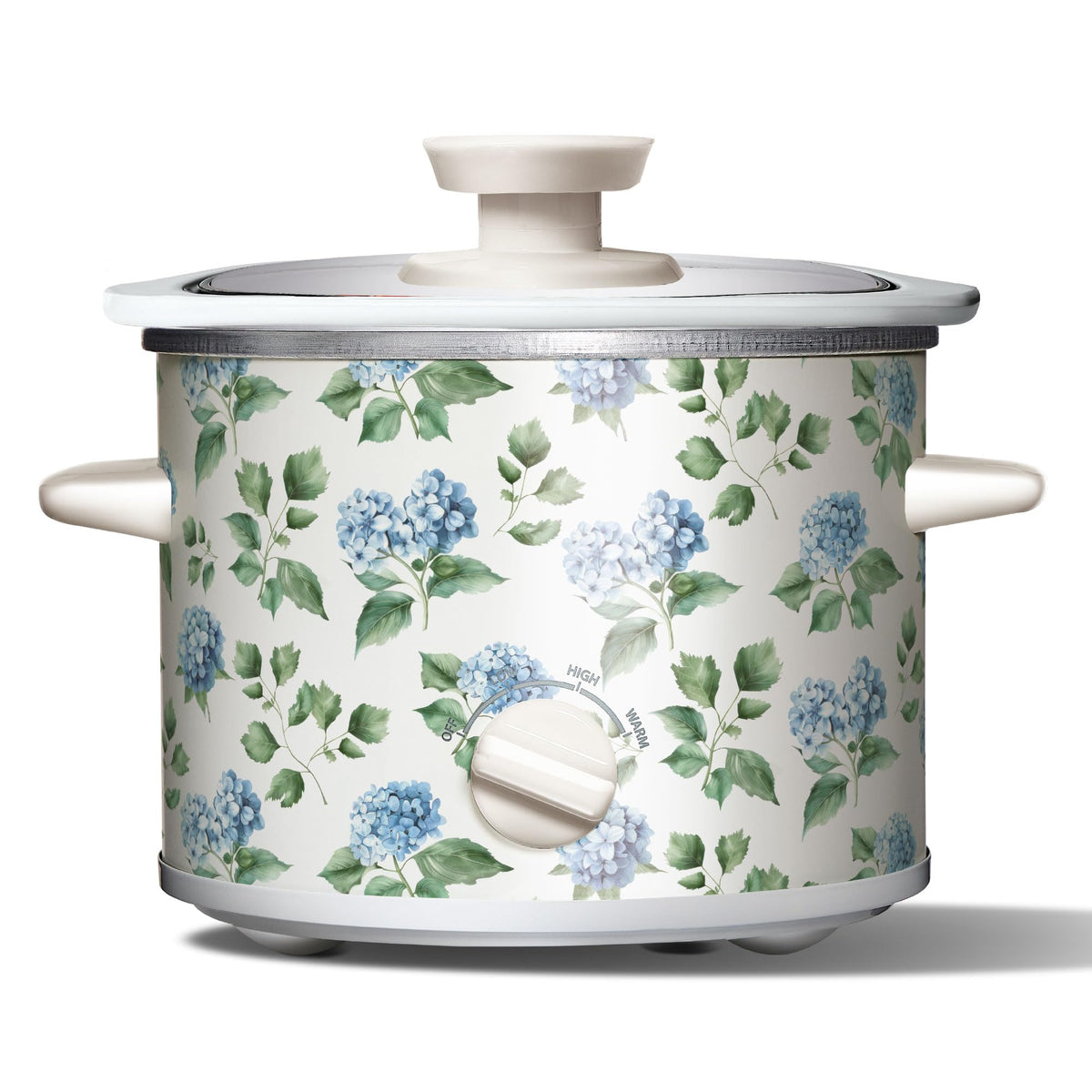 COOK WITH COLOR 2QT Mini Electric Round Slow Cooker - Adjustable Settings, Removable Stoneware Pot, Tempered Glass Lid, Dishwasher Safe, Cool-Touch Side Handles, Cream