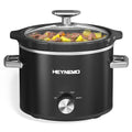 2 QT Small Slow Cooker, 3 Adjustable Temp, Upgraded Ceramic Pot, Easy Clean-up, Nutrient Loss Reduction, Sauces, Stews & Dips, Stainless Steel, Blue